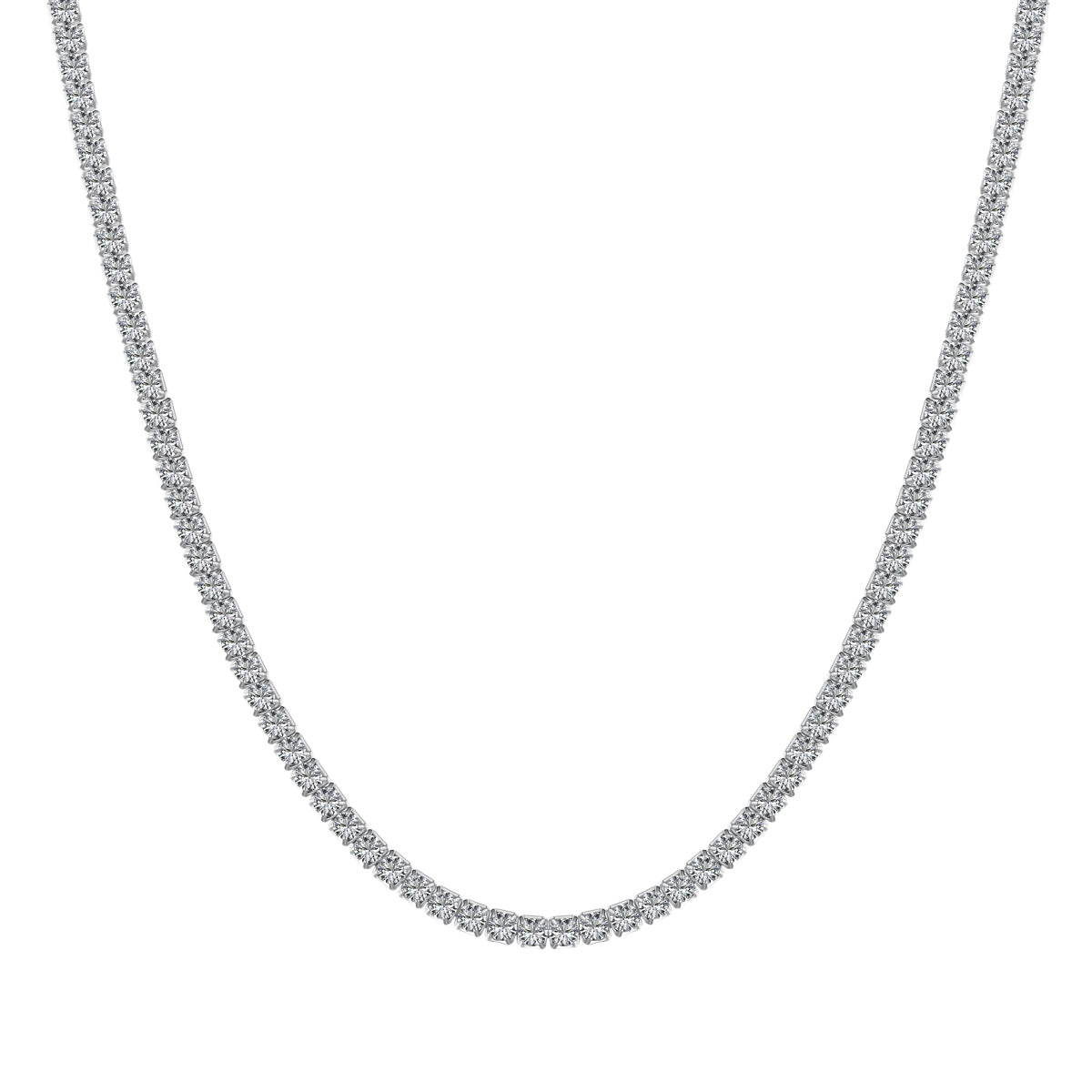 [Polaidi Jewelry]Delicate Round Shape Tennis Necklace