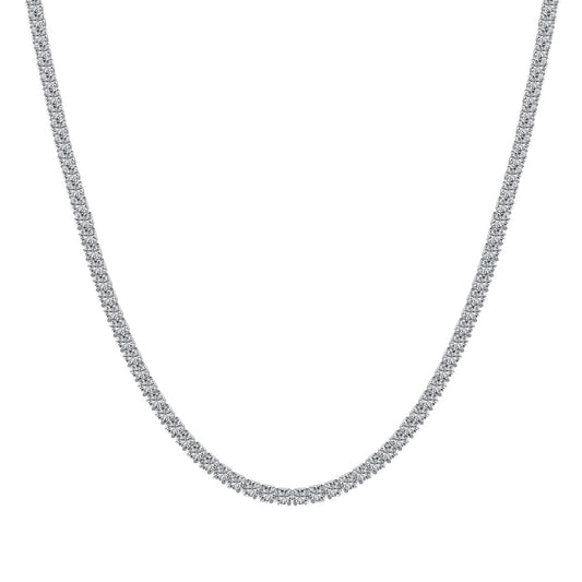 [Polaidi Jewelry]Delicate Round Shape Tennis Necklace