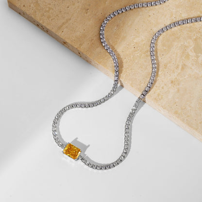 [Polaidi Jewelry]2.0 carat Ornate Emerald Cut Necklace