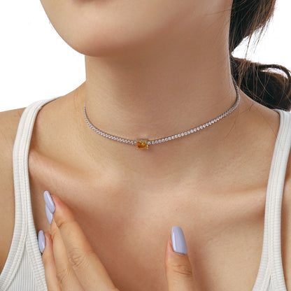 [Polaidi Jewelry]2.0 carat Ornate Emerald Cut Necklace