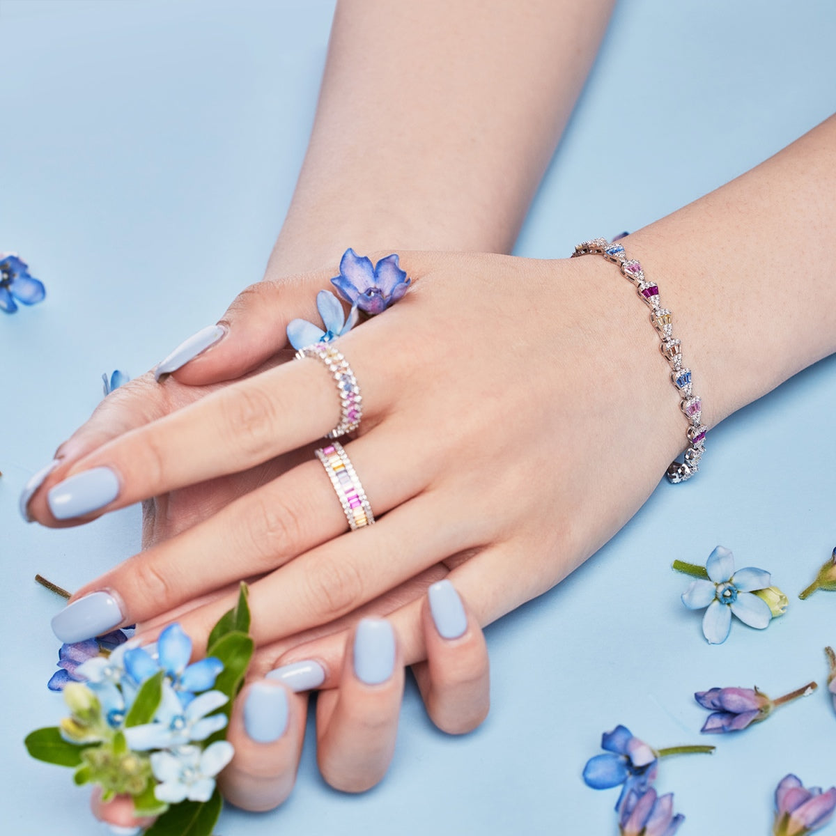 [Polaidi Jewelry]Dainty Kaleidoscopic Emerald Cut Daily Ring