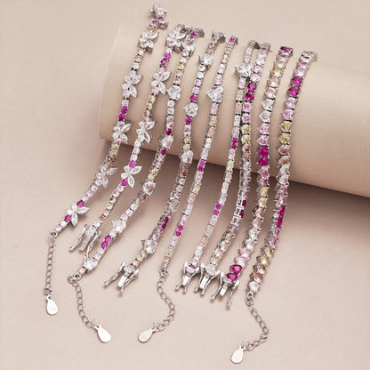 [Polaidi Jewelry]Ornate Colorful Butterfly Shape Round Cut Daily Bracelet