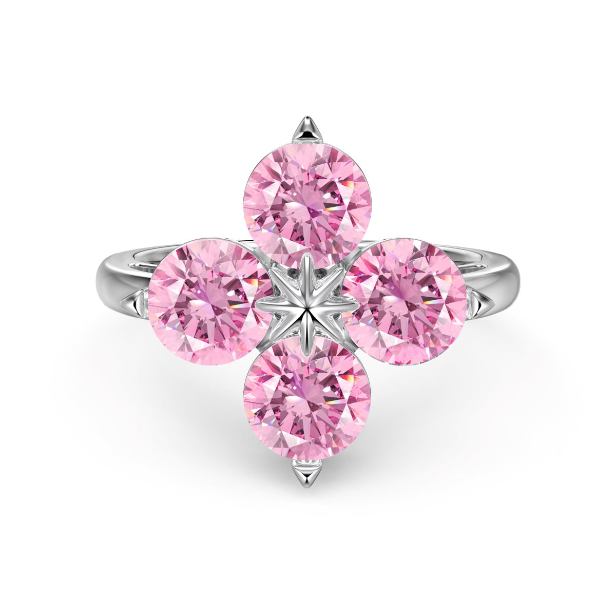 [Polaidi Jewelry]Four-Leaf Clover Eight-Pointed Star Ring