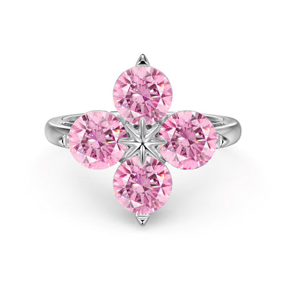[Polaidi Jewelry]Four-Leaf Clover Eight-Pointed Star Ring