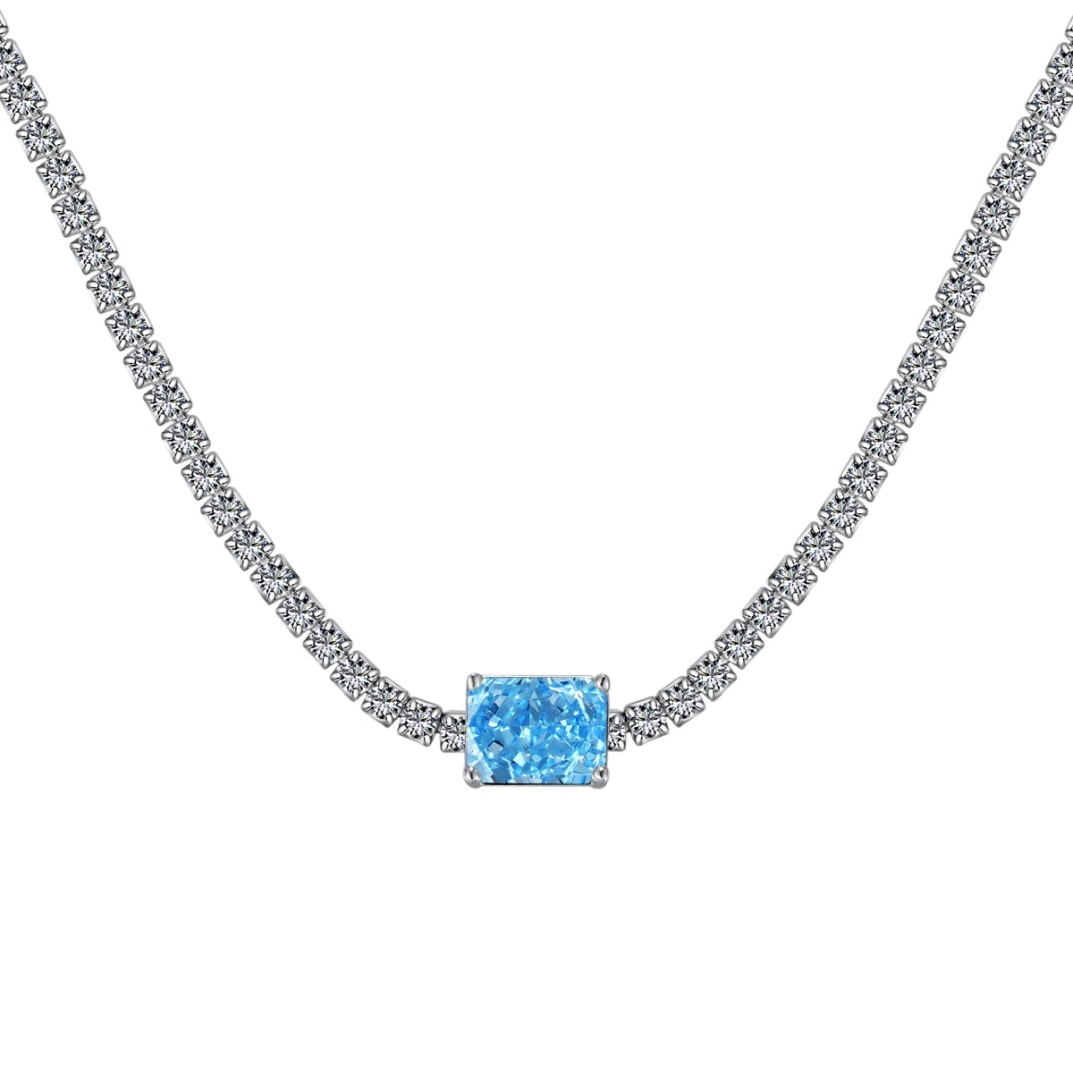 [Polaidi Jewelry]2.0 carat Ornate Emerald Cut Necklace