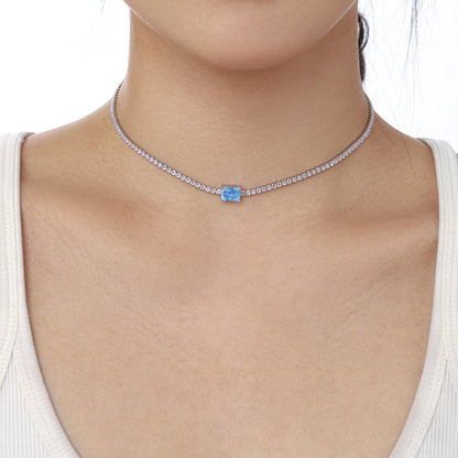 [Polaidi Jewelry]2.0 carat Ornate Emerald Cut Necklace