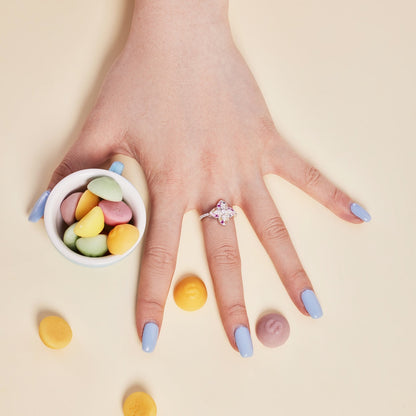 [Polaidi Jewelry]Luxurious Colorful Flower Shape Banquet Ring