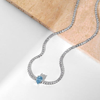 [Polaidi Jewelry]1.0 carat Unique Pear Cut Tennis Necklace