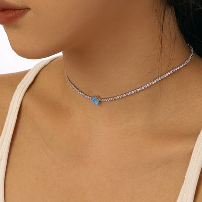 [Polaidi Jewelry]1.0 carat Unique Pear Cut Tennis Necklace