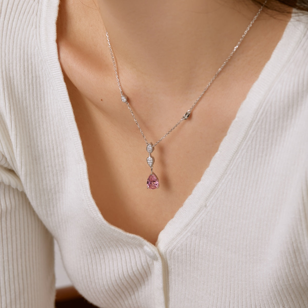 [Polaidi Jewelry]Dazzling Pear Cut Necklace