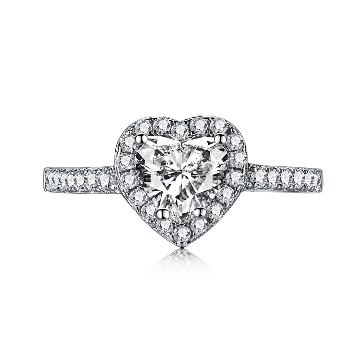 [Polaidi Jewelry]Eternity Splashy Romantic Heart Shape Lover Ring