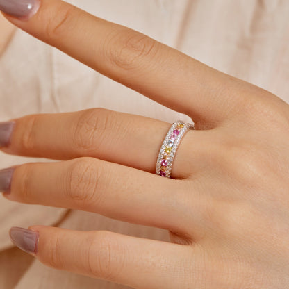 [Polaidi Jewelry]Delicate Colorful Round Cut Daily Ring