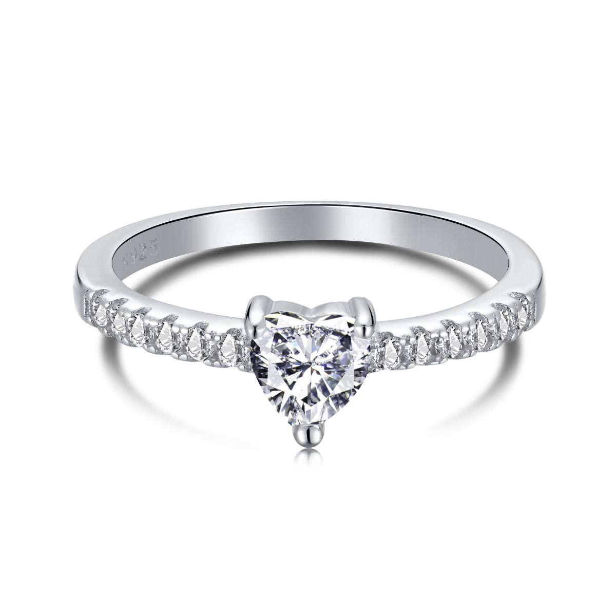 [Polaidi Jewelry]0.5 Carat CaratEternity Charming Heart Shape Lover Ring