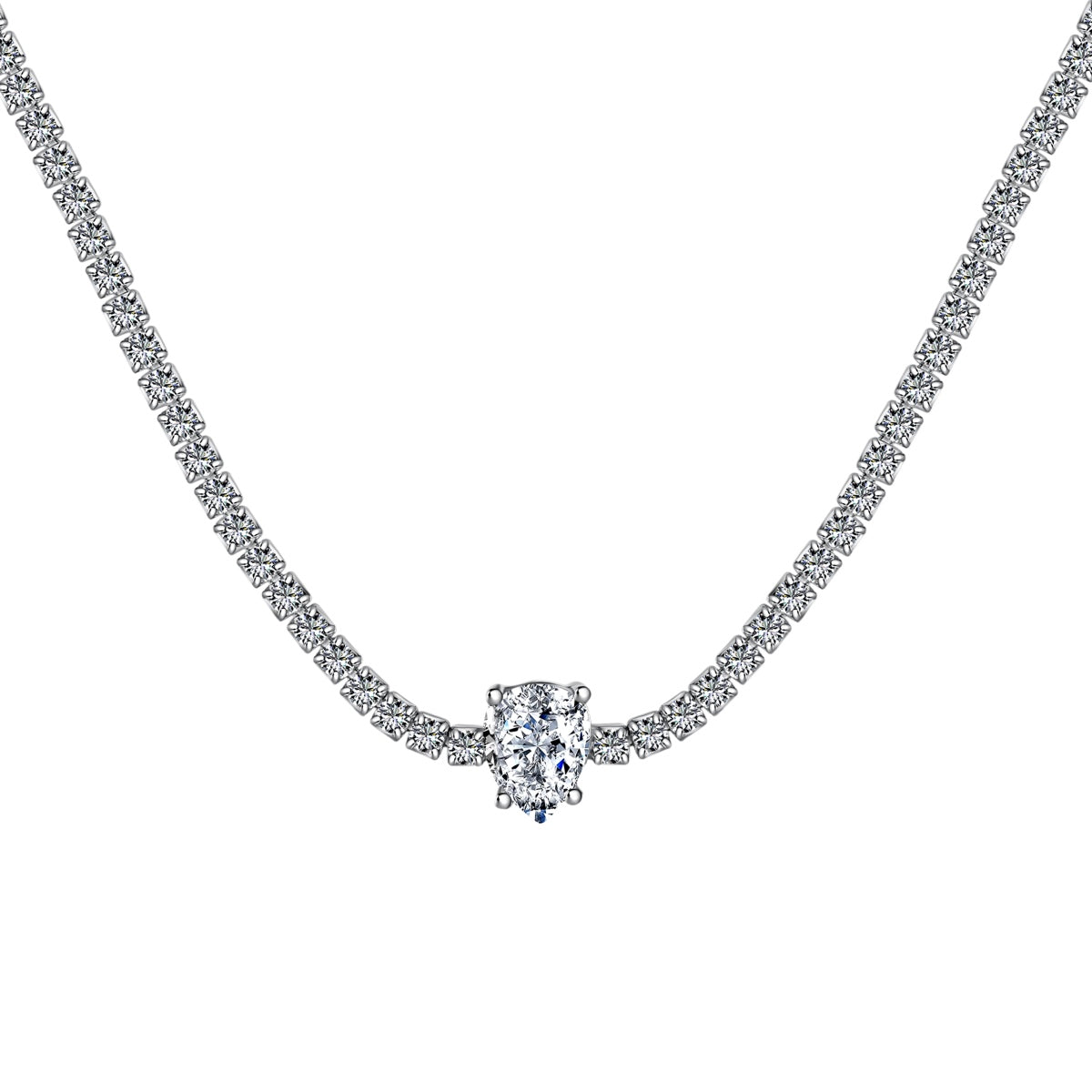 [Polaidi Jewelry]1.0 carat Unique Pear Cut Tennis Necklace