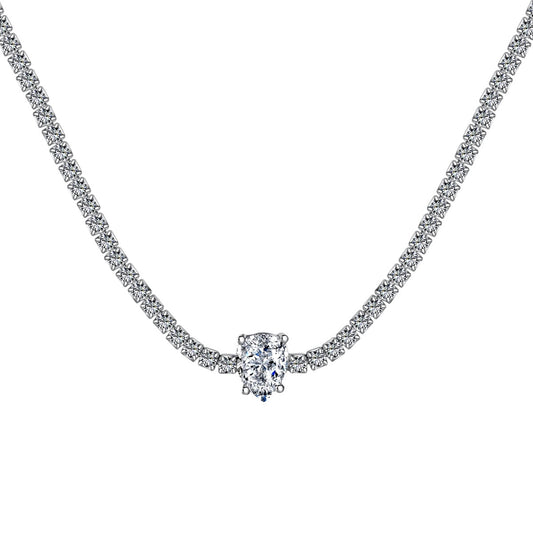 [Polaidi Jewelry]1.0 carat Unique Pear Cut Tennis Necklace