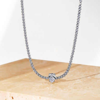 [Polaidi Jewelry]1.0 carat Unique Pear Cut Tennis Necklace