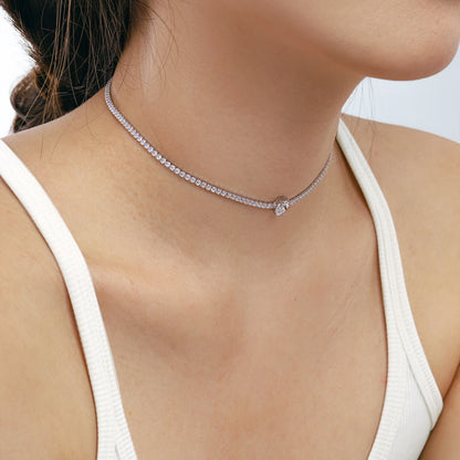 [Polaidi Jewelry]1.0 carat Unique Pear Cut Tennis Necklace