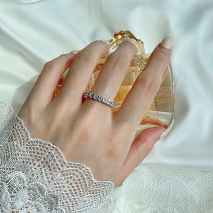 [Polaidi Jewelry]Sparkling Round Cut Tennis Ring