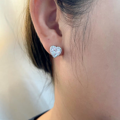 [Polaidi Jewelry]Sparkling Heart Shape Lover Earrings