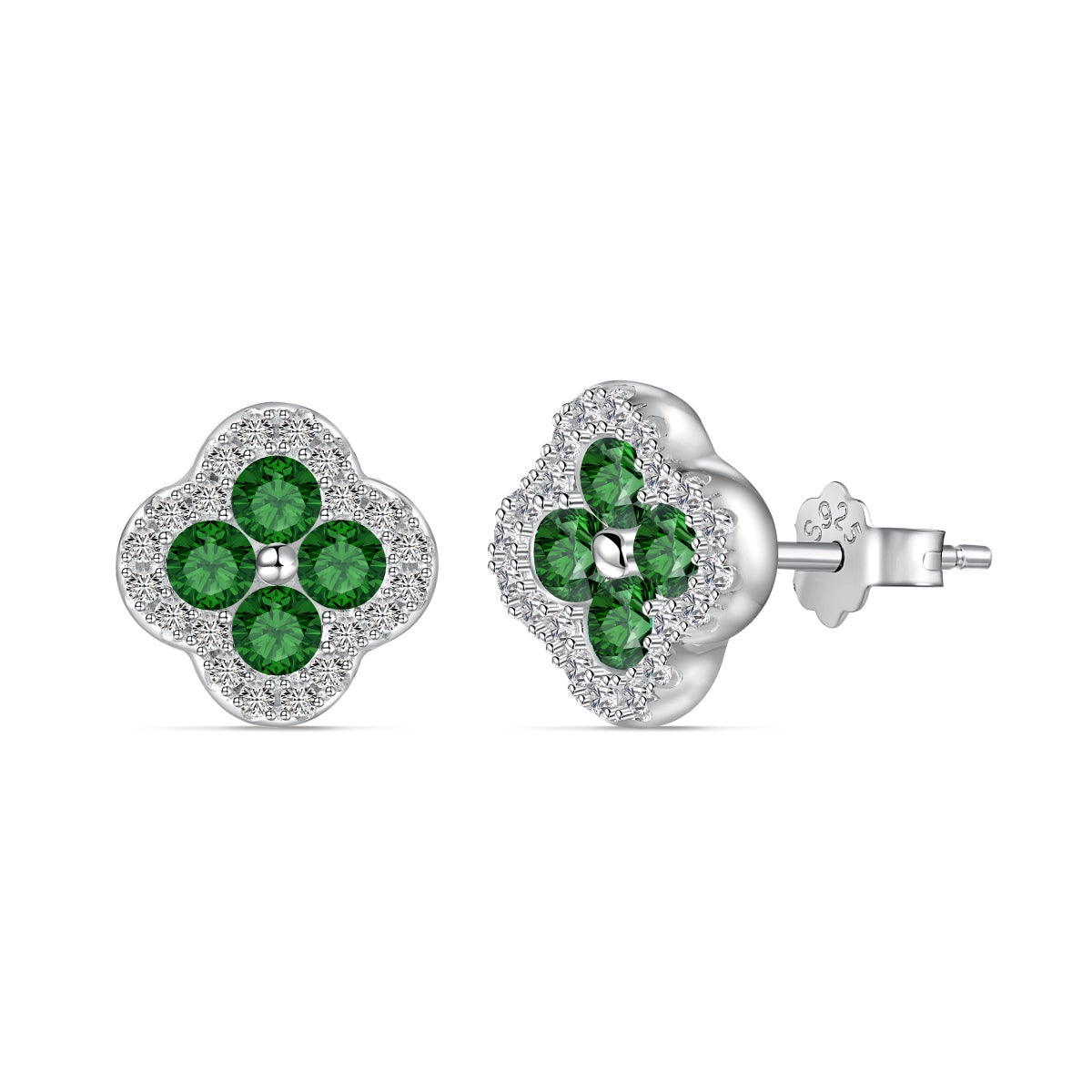 [Polaidi Jewelry]Four-Leaf Clover Flower Shaped Earrings