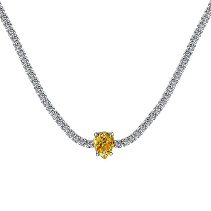 [Polaidi Jewelry]1.0 carat Unique Pear Cut Tennis Necklace