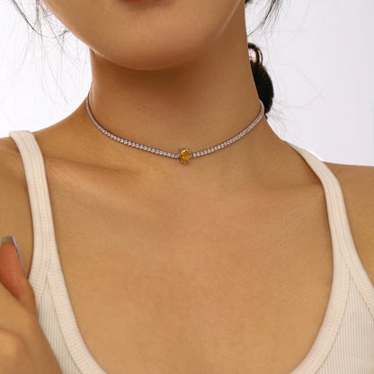 [Polaidi Jewelry]1.0 carat Unique Pear Cut Tennis Necklace