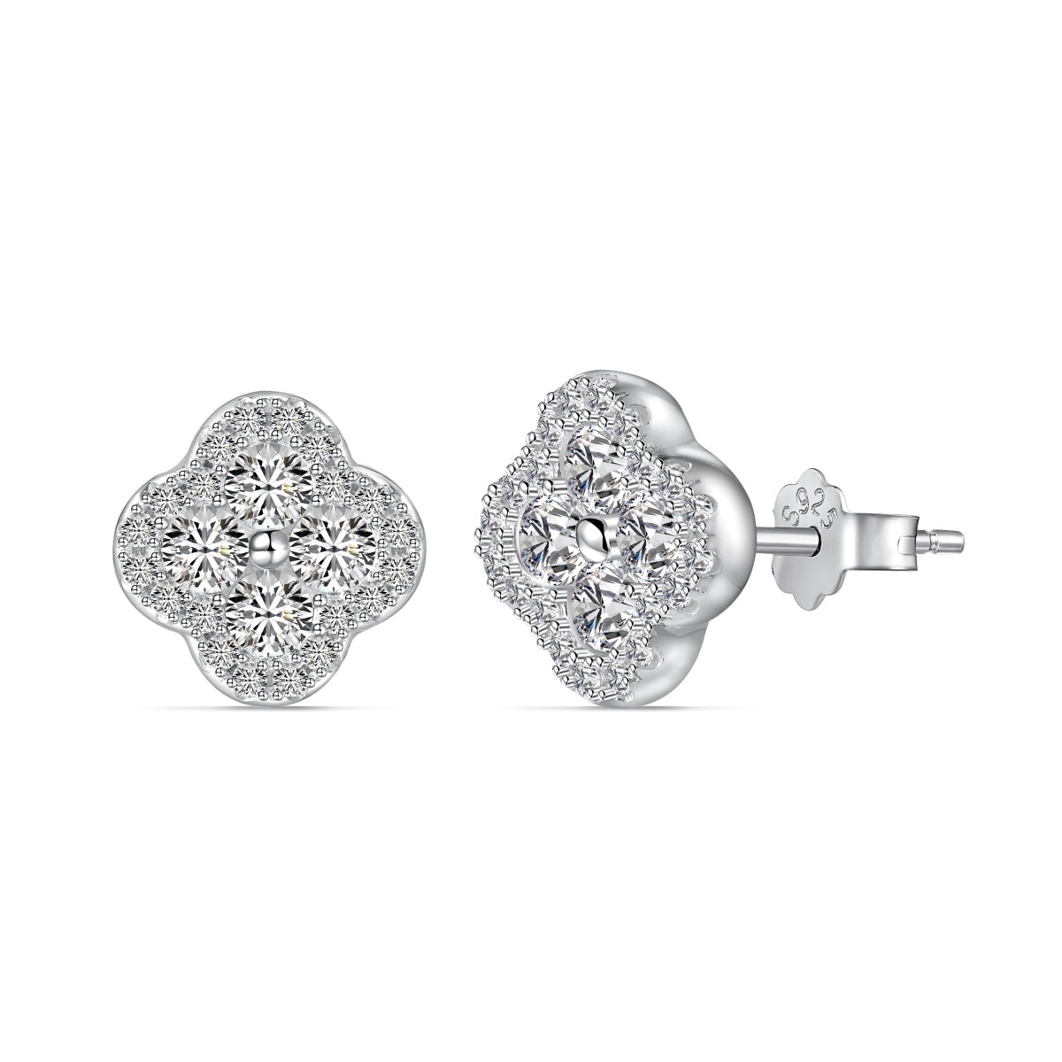 [Polaidi Jewelry]Four-Leaf Clover Flower Shaped Earrings
