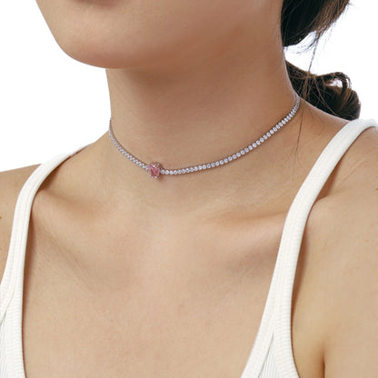 [Polaidi Jewelry]1.0 carat Unique Pear Cut Tennis Necklace