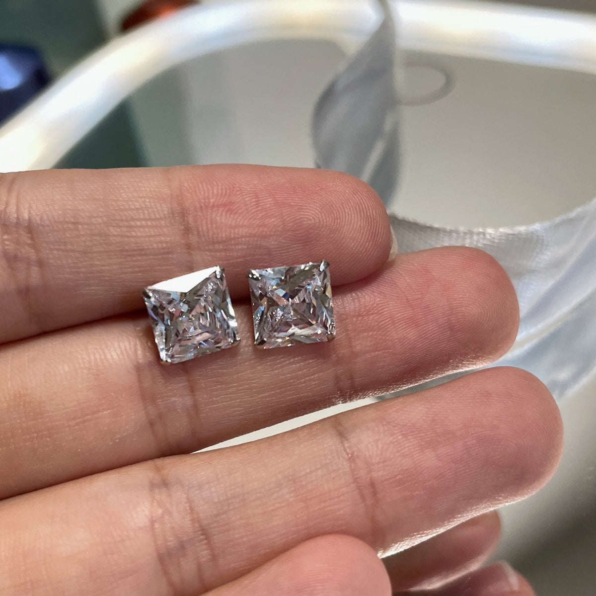 [Polaidi Jewelry]Ornate Square Shape Earrings
