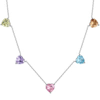 [Polaidi Jewelry ]Sparkling Colorful Heart Cut Necklace