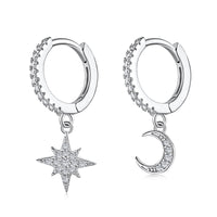 [Polaidi Jewelry ]Star and Moon Asymmetric Earrings