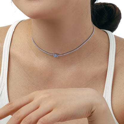 [Polaidi Jewelry]1.0 Carat Shining Oval Cut Necklace