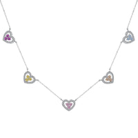 [Polaidi Jewelry ]Sparkling Five Heart Necklace
