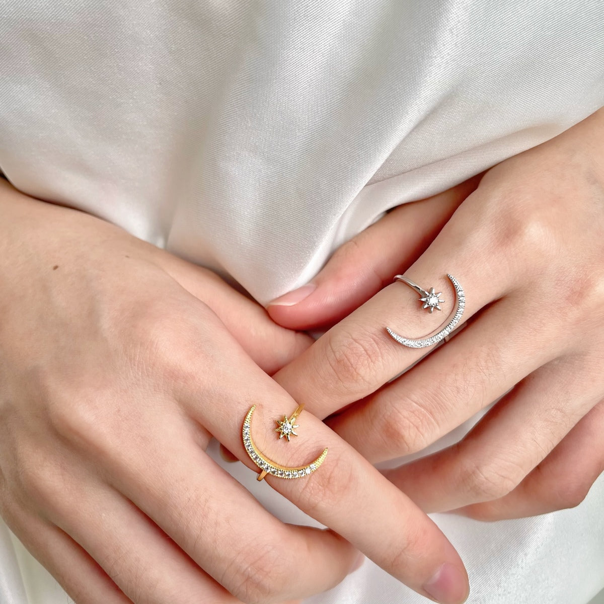 [Polaidi Jewelry]Eternity Moon & Star Ring