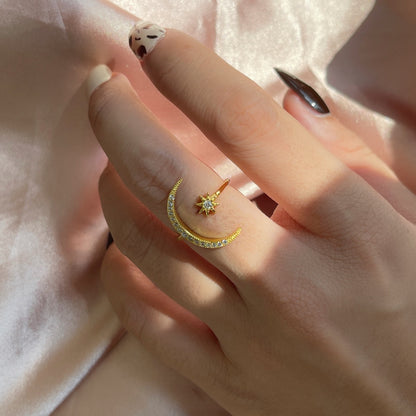 [Polaidi Jewelry]Eternity Moon & Star Ring