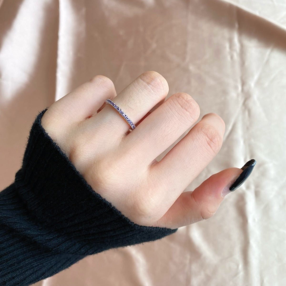 [Polaidi Jewelry]Delicate Sparkling Round Cut Daily Ring