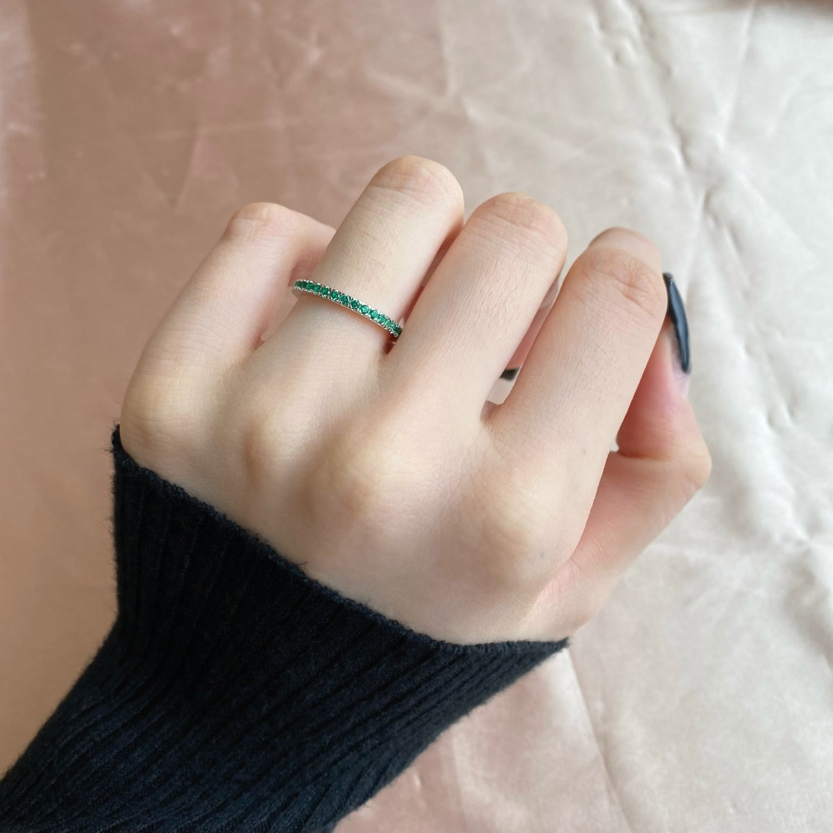 [Polaidi Jewelry]Delicate Sparkling Round Cut Daily Ring