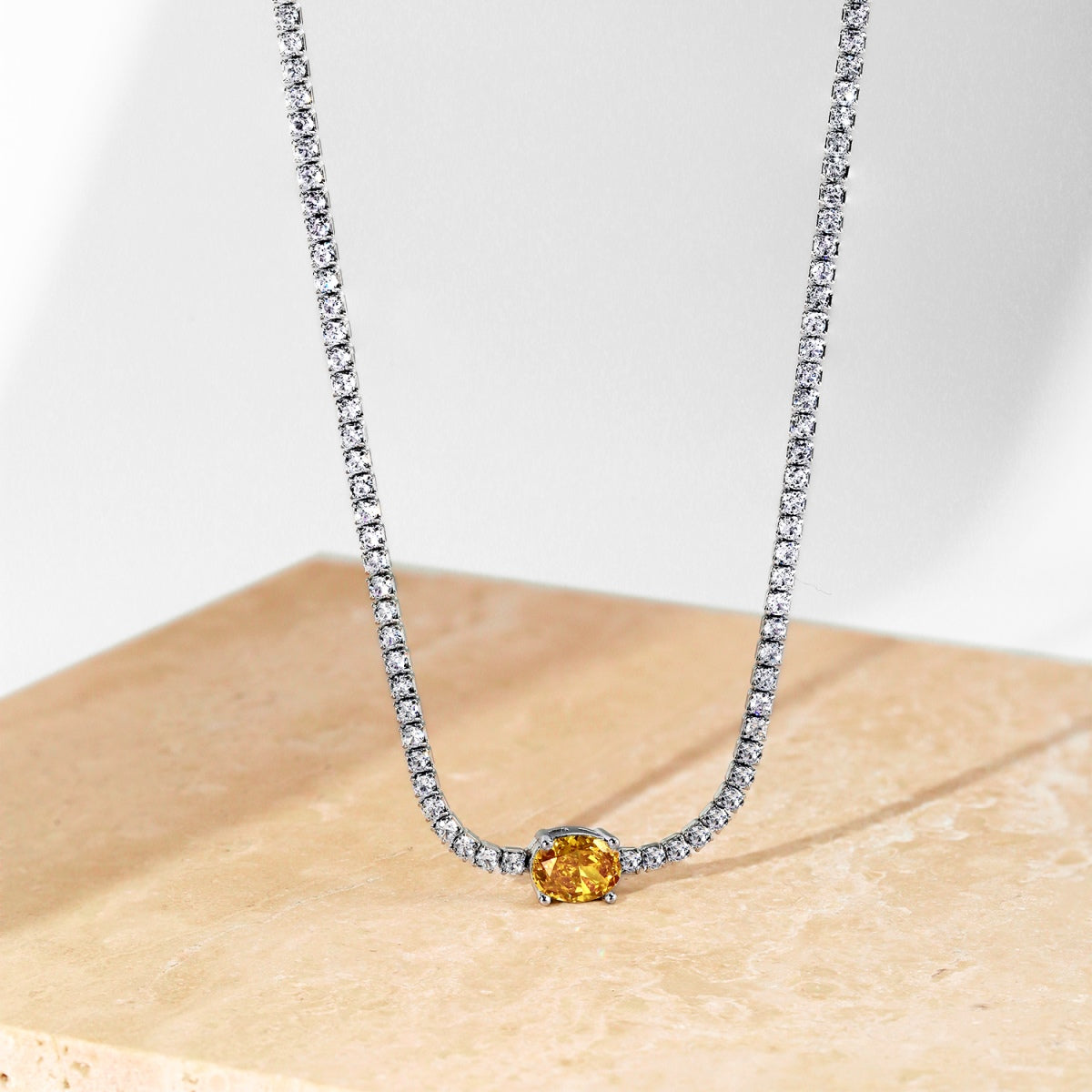 [Polaidi Jewelry]1.0 Carat Shining Oval Cut Necklace