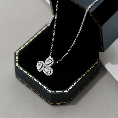 [Polaidi Jewelry]Elegant Flower Shape Pear Cut Necklace