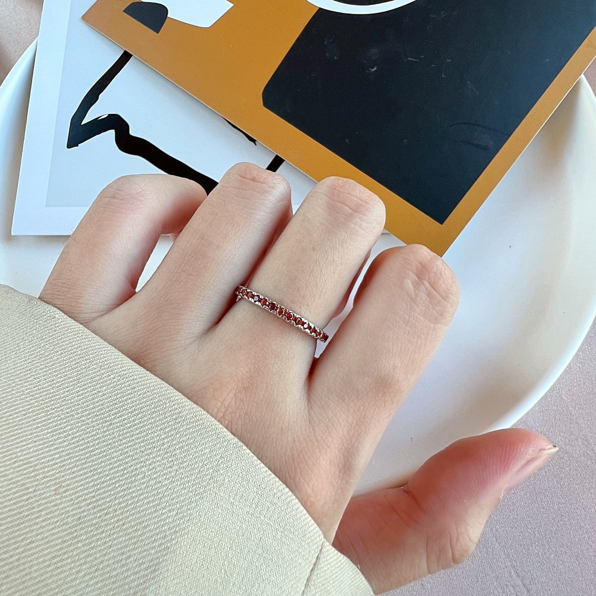 [Polaidi Jewelry]Delicate Sparkling Round Cut Daily Ring