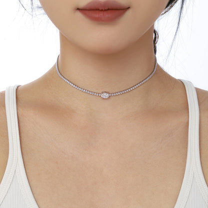 [Polaidi Jewelry]1.0 Carat Shining Oval Cut Necklace