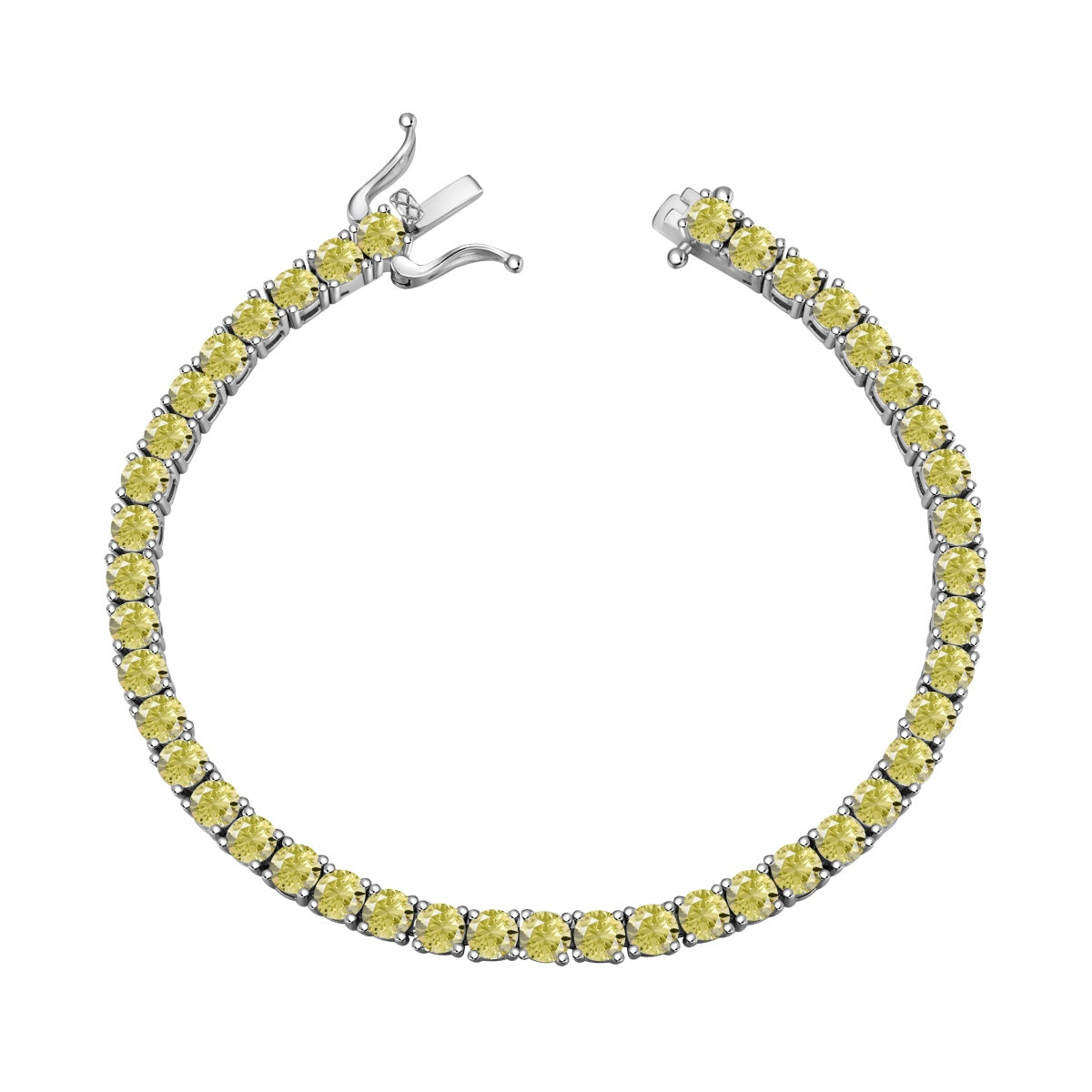 [Polaidi Jewelry]Ornate Dazzling Round Cut Tennis Bracelet