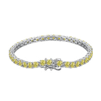 [Polaidi Jewelry ]Ornate Dazzling Round Cut Tennis Bracelet