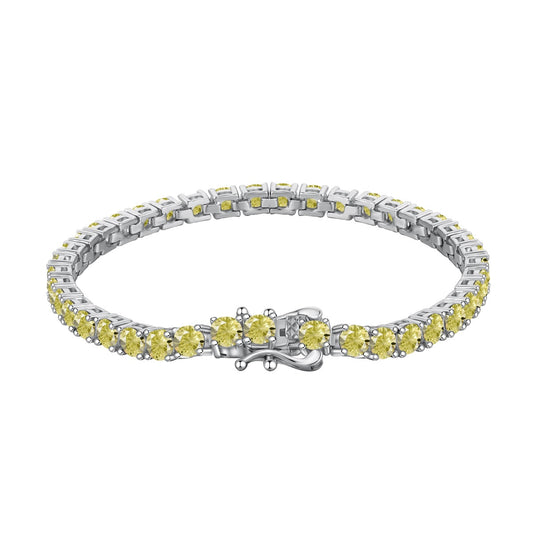 [Polaidi Jewelry]Ornate Dazzling Round Cut Tennis Bracelet