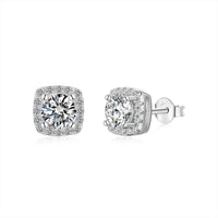 [Polaidi Jewelry ]Classic Round Center Stone Stud Earrings