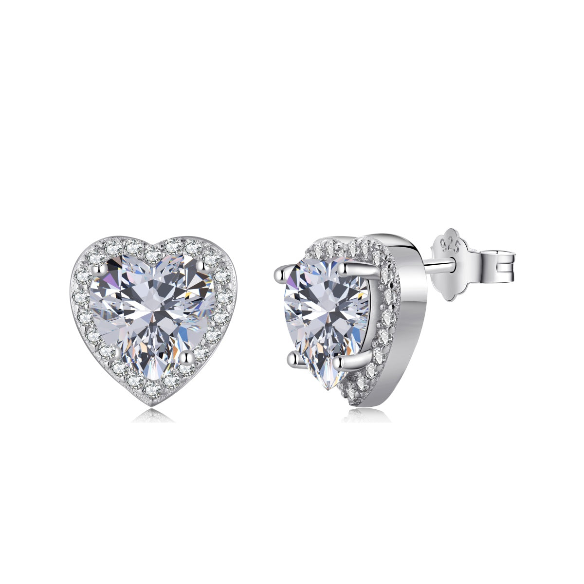 [Polaidi Jewelry]Sparkling Heart Shape Lover Earrings
