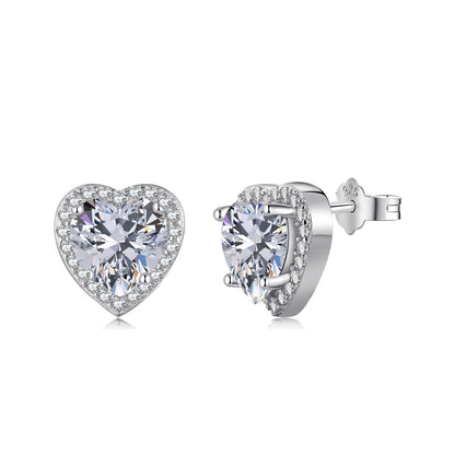 [Polaidi Jewelry]Sparkling Heart Shape Lover Earrings
