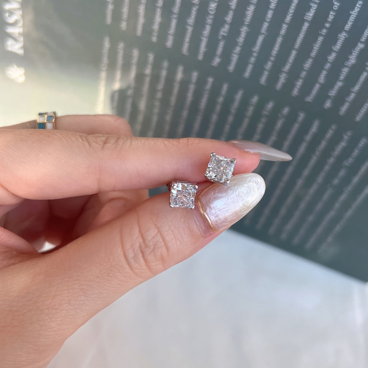[Polaidi Jewelry]1.0 Carat Radiant Princess Cut Wedding Earrings