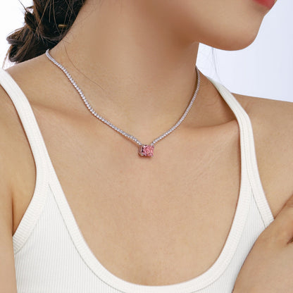 [Polaidi Jewelry]4.0 Carat Elegant Radiant Cut Necklace