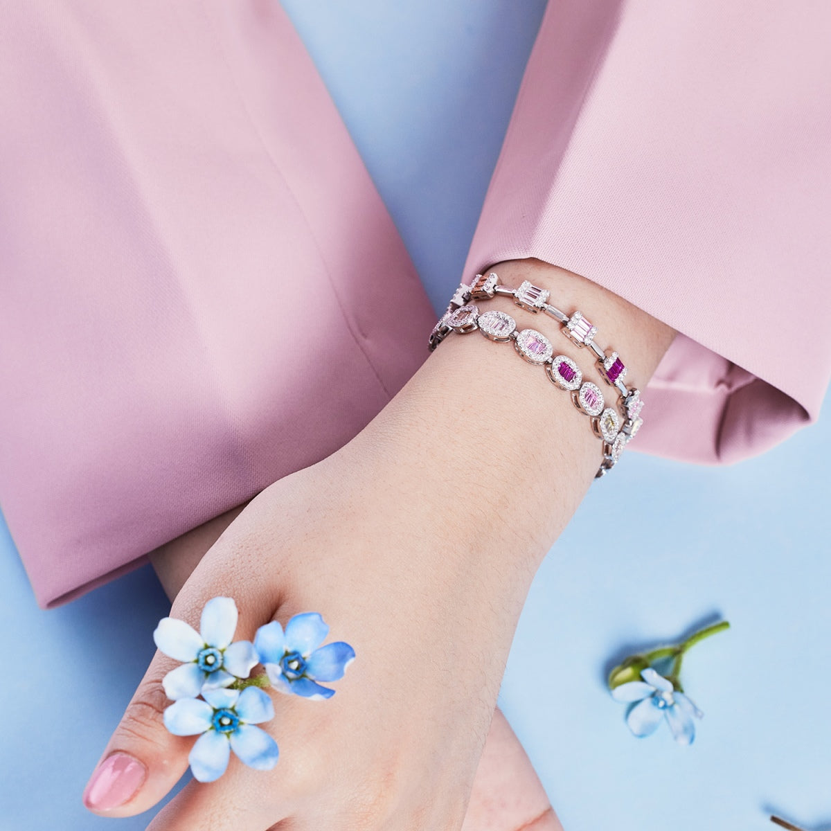 [Polaidi Jewelry]Dainty Charming Emerald Cut Daily Bracelet